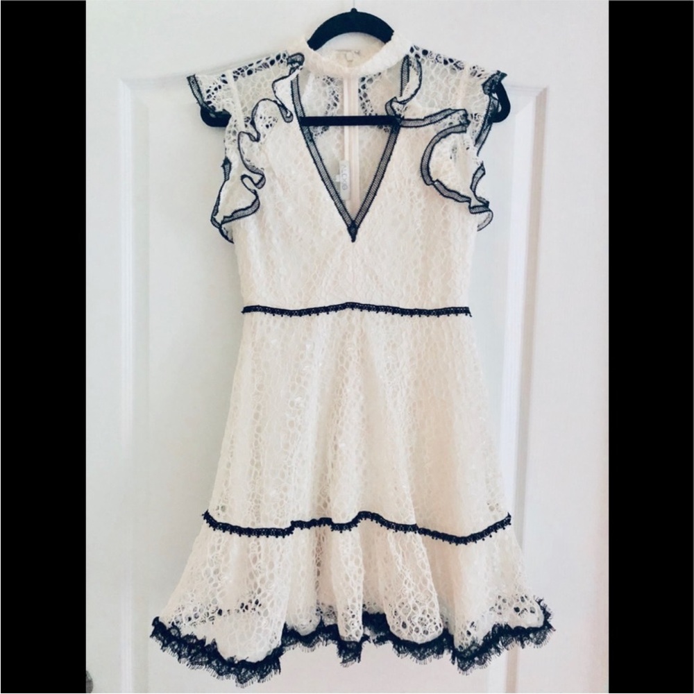 Alexis lily lace choker dress white black small - Picture 7 of 8